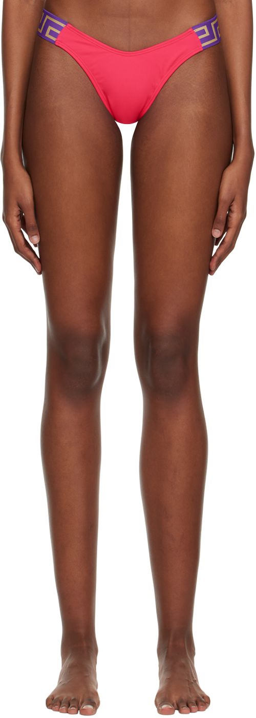 Pink Greca border bikini briefs