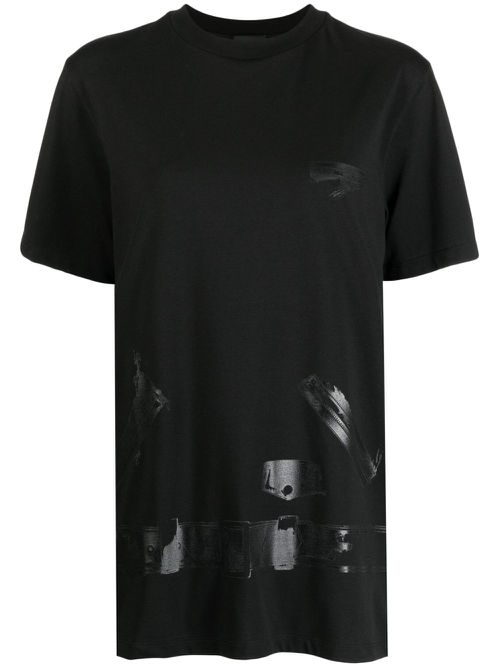 Graphic-print round-neck T-shirt - Black