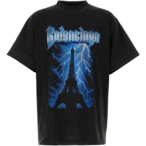 Balenciaga Black Cotton Oversize T Shirt