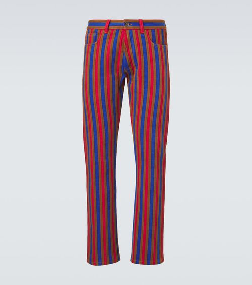 Striped straight jeans