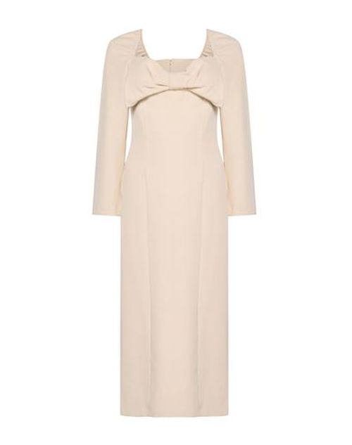 Woman Midi dress Cream Size 4 Polyester, Elastane