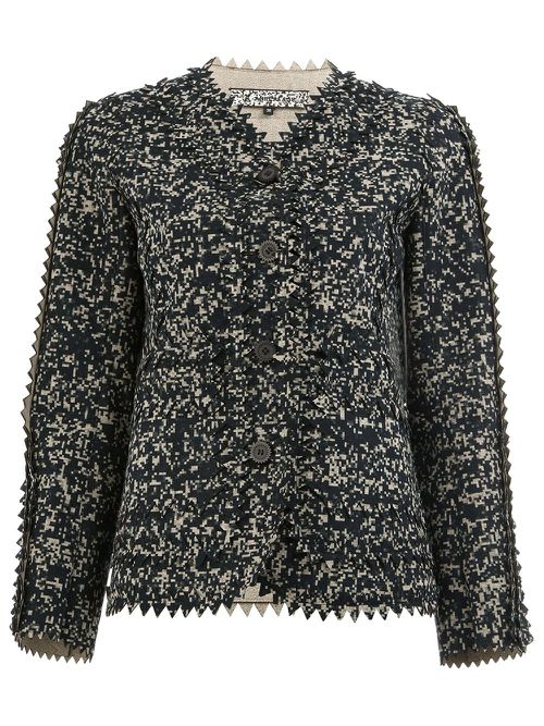 Pixelated print jacket - Grey
