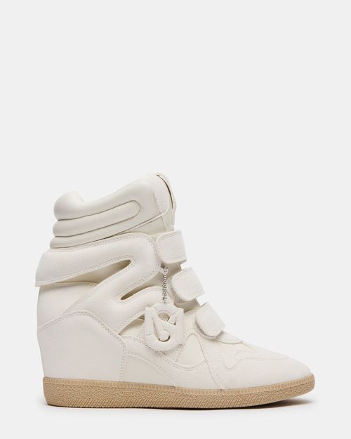 Steve Madden Women's Mavis Wedge Sneakers - White Suede
