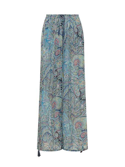 Lightweight Paint Trousers with Drawstring and Flair