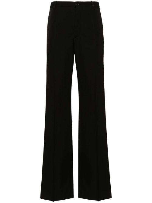 Straight-leg tailored wool trousers - Black