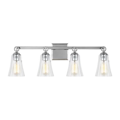 Visual Comfort Studio Monterro 4-Light Bathroom Vanity Light in Chrome by Sean Lavin