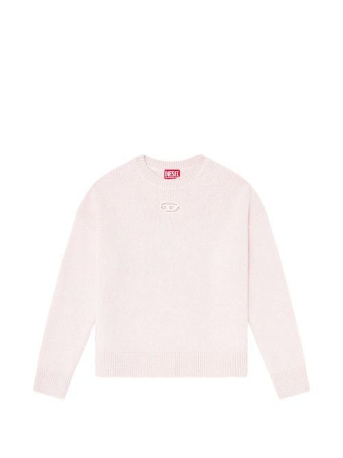 Logo Wool Blend Sweater — Pink