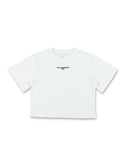 Girls White Logo Crop T-Shirt