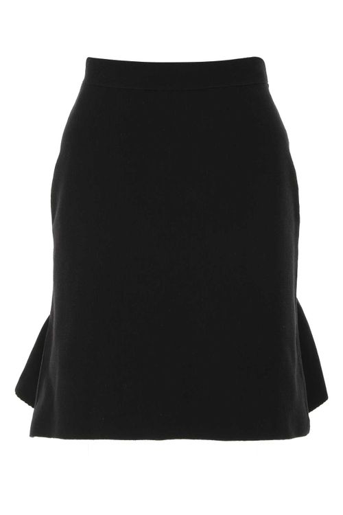 Wool Flared Skirt — Black