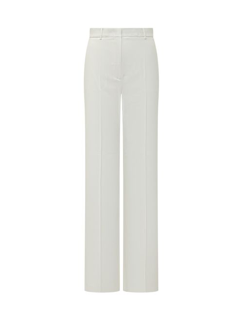 White Tailored Flat Front Pants