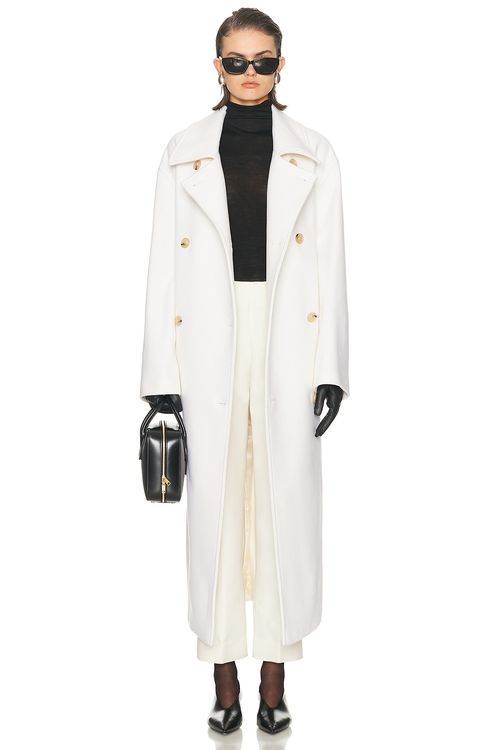 Toteme Shield Coat in Ecru - Ivory. 32 also , 36