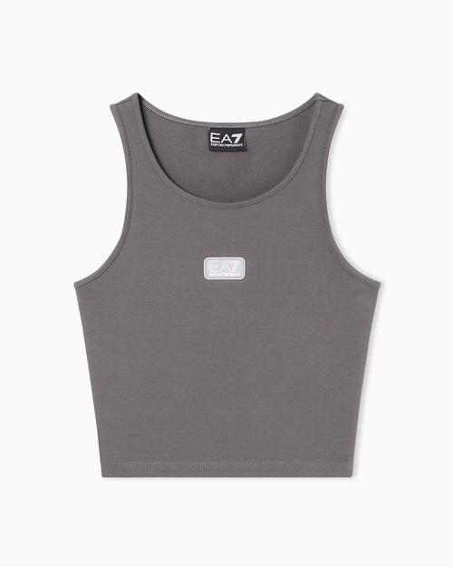 Logo Series stretch cotton jersey top with logo