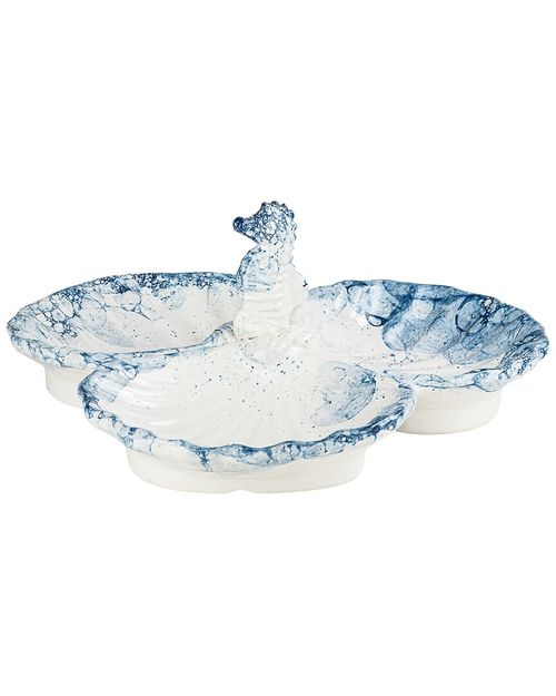 Tidal Drift Seahorse 3-Section Serving Caddy
