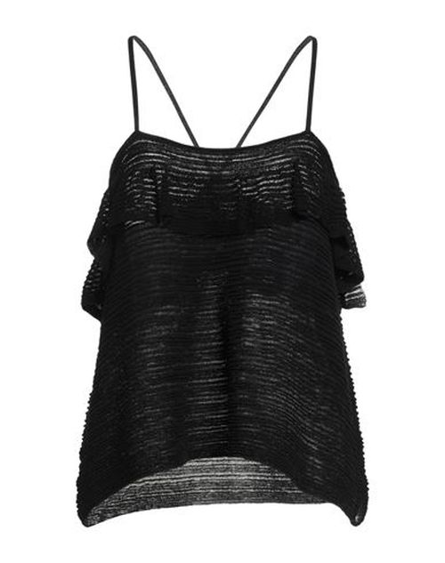 Woman Top Black Size L Viscose, Polyamide