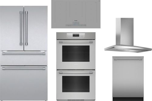Thermador 5 Piece Kitchen Appliances Package with French Door Refrigerator and Dishwasher in Stainless Steel THERMADOR