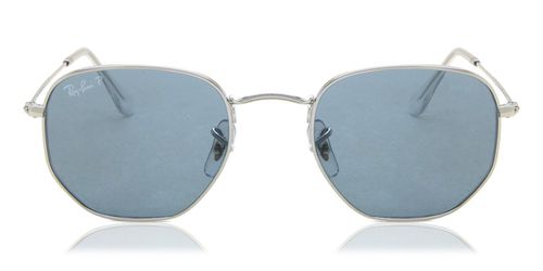 Ray-Ban RB3548N Hexagonal Asian Fit Polarized 003/02 Men's Sunglasses Silver Size 51