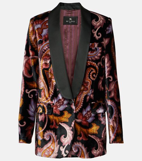 Paisley velvet blazer