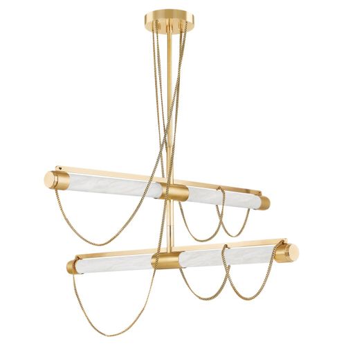 Vintage Brass LED Chandelier from the Lariat Collection