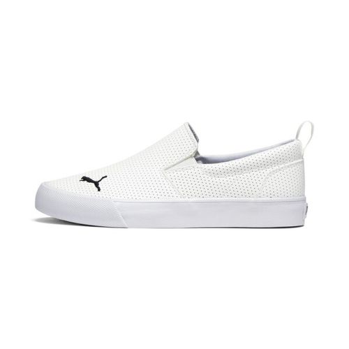 PUMA Bari Slip-On Comfort Women's Shoes in White/Black, Size 7.5