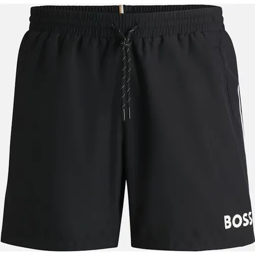 Hugo Boss Men's Starfish Swim Shorts, Black - Navy - Size: 35/34/32