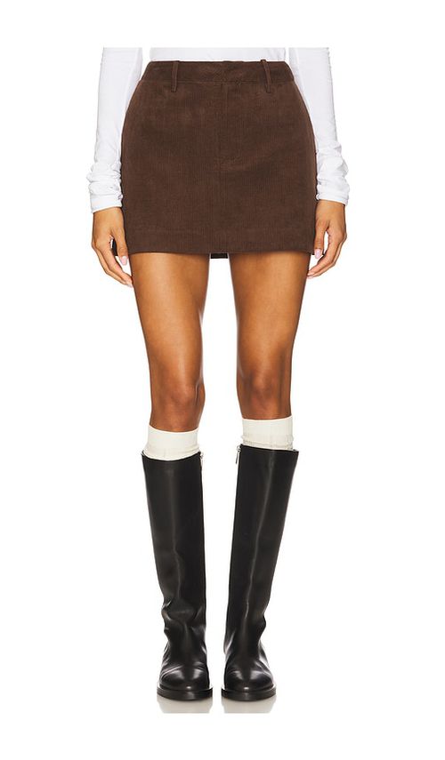 SEROYA Azalea Mini Skirt in Brown