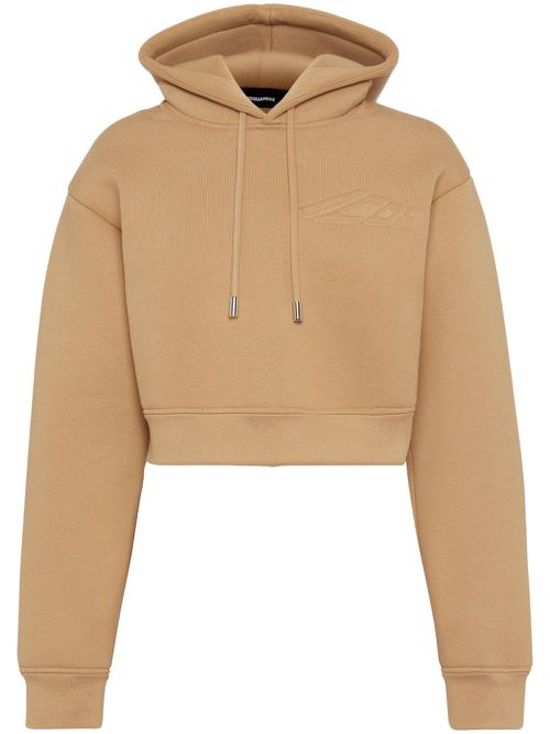Drop-shoulder cotton hoodie - Neutrals