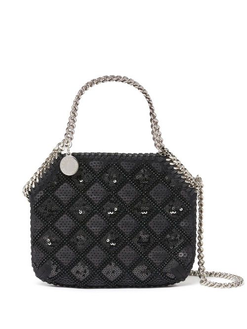 Falabella sequinned tote bag - Black