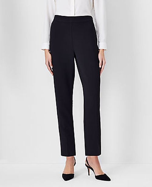 Ann Taylor The Petite Side Zip Ankle Pant in Fluid Crepe — Curvy Fit