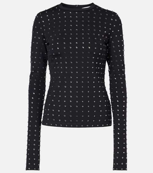 Negus crystal-embellished top