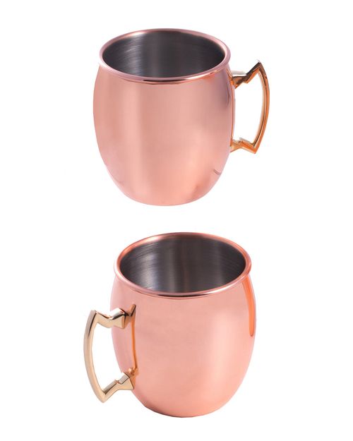 Set Of 2 20oz Stainless Steel Copper Finished Tankards