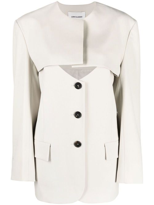 Cut-out buttoned jacket - Grey