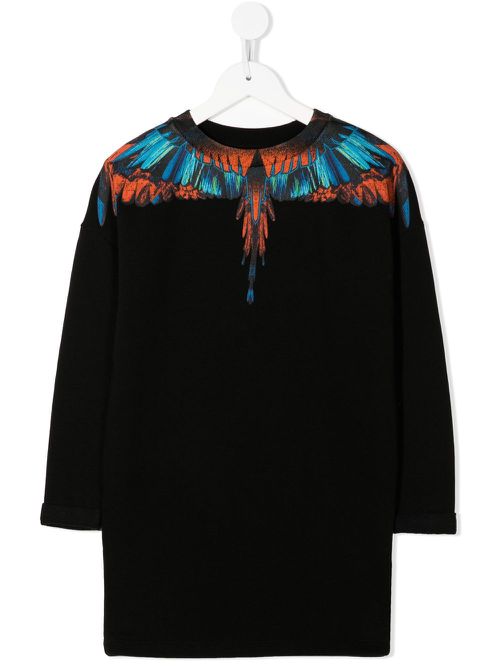 Travel Wings sweatshirt dress - Black