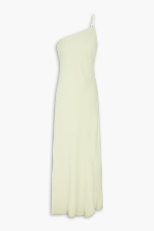 Elodie one-shoulder bead-embellished crepe maxi dress - Green - US 2