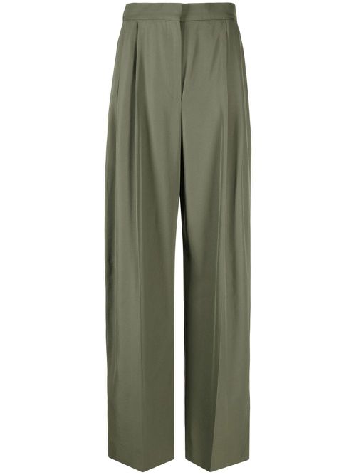 High-waisted tailored trousers - Green