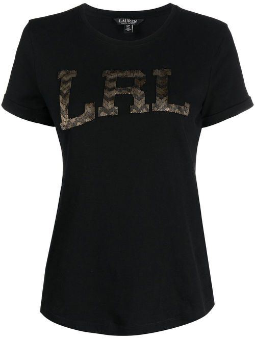 Hailly beaded-logoT-shirt - Black