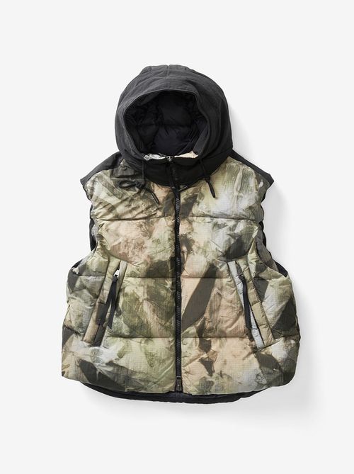 M Hooded Down Vest - Rekall Tie