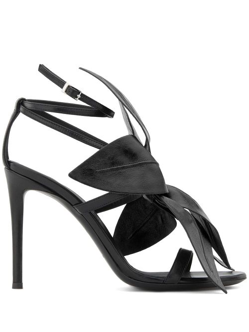 Lilium floral-embellished stiletto sandals - Black