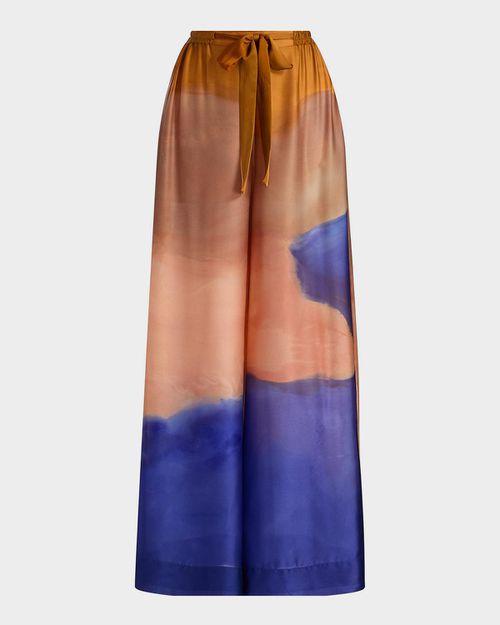 X Helen Frankenthaler Julien Silk-Chiffon Pants