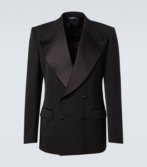 Wool and silk-blend tuxedo jacket