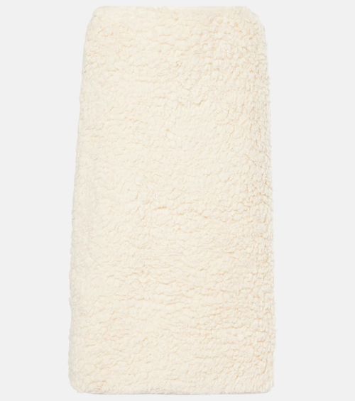Cotton fleece midi skirt