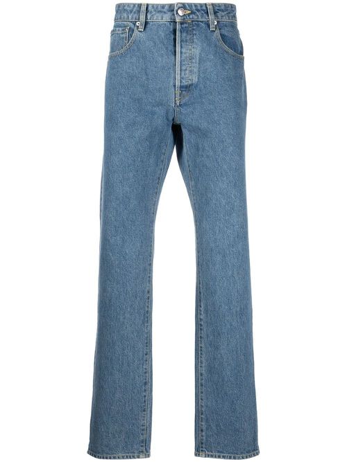 Mid-rise straight-leg jeans - Blue
