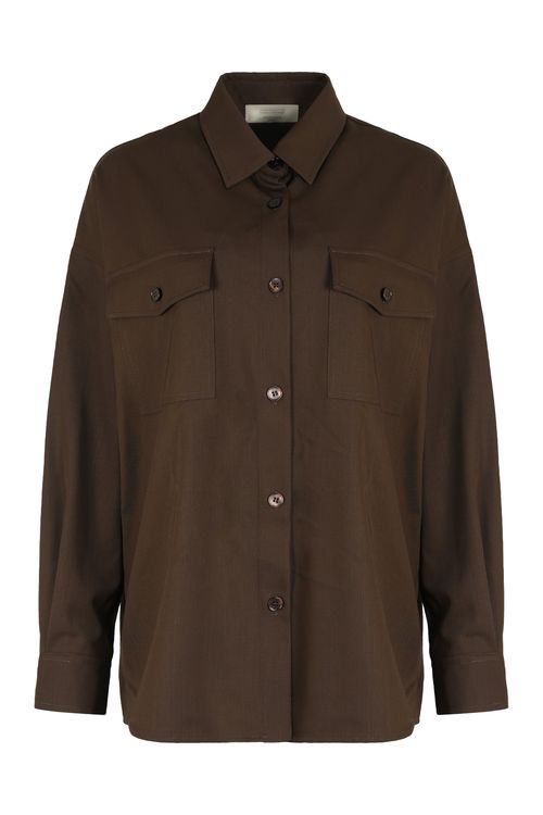 Weekend-Style Linen Shirt with Classic Collar and Button Front