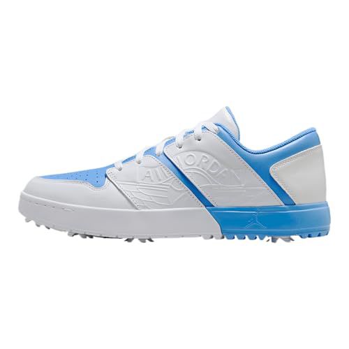 Jordan NU Retro 1 G Golf Shoes (FZ4153-002, Black/White/Blue Tint/Lucky Green)