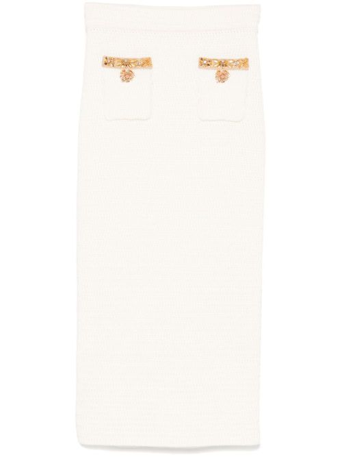 Lurex knitted midi skirt - Neutrals