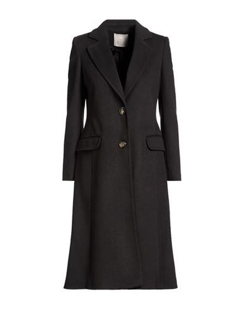 Woman Coat Black Size 12 Polyester, Viscose