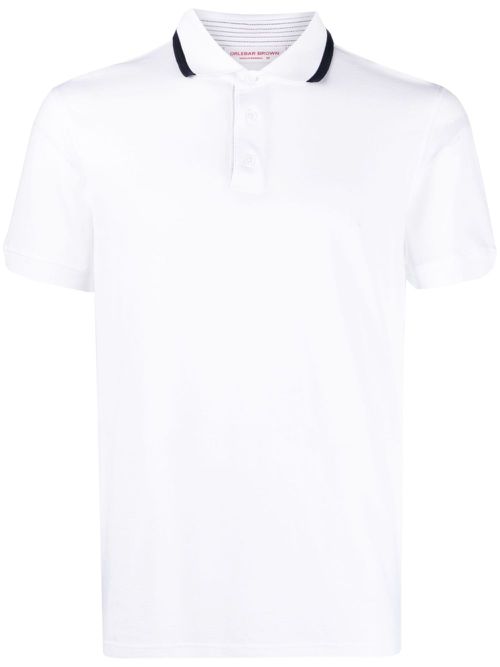 Dominic stripe-trim polo shirt - White