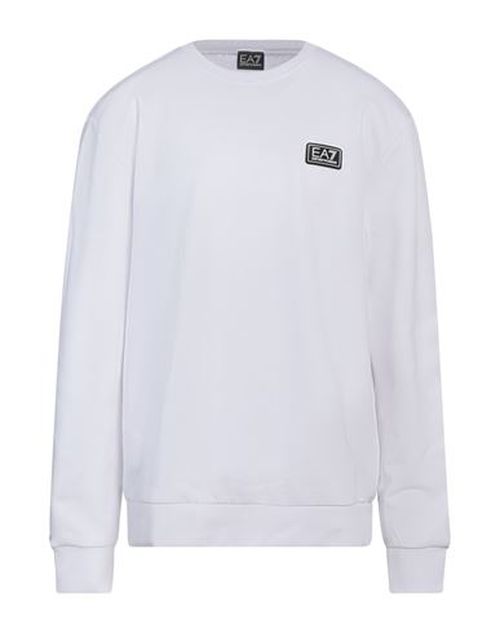 Ea7 Man Sweatshirt White Size 3XL Cotton, Polyester, Elastane
