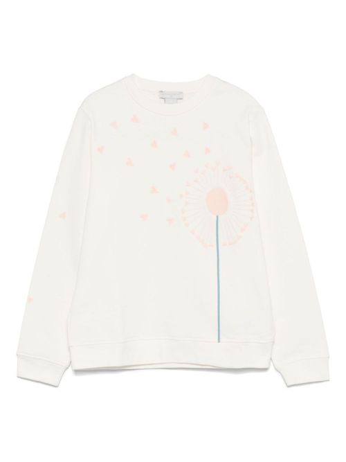 Floral-embroiderde sweatshirt - White