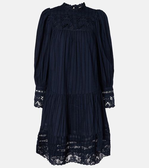 Lace and cotton minidress