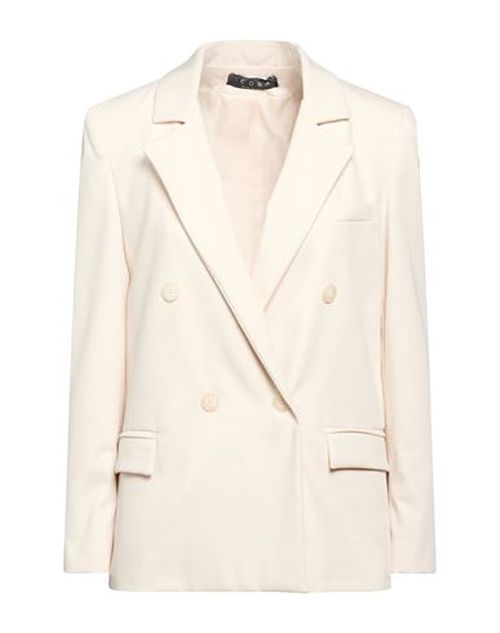 Woman Blazer Cream Size 8 Polyester, Tencel, Elastane